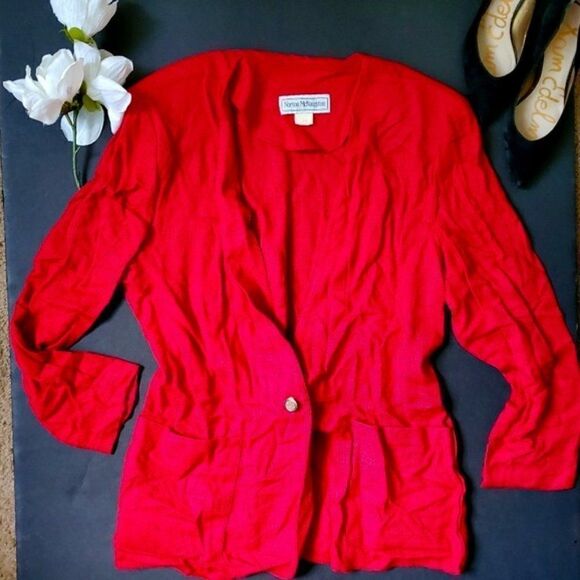 Vintage Norton McNaughton red lightweight Blazer - Picture 1 of 9